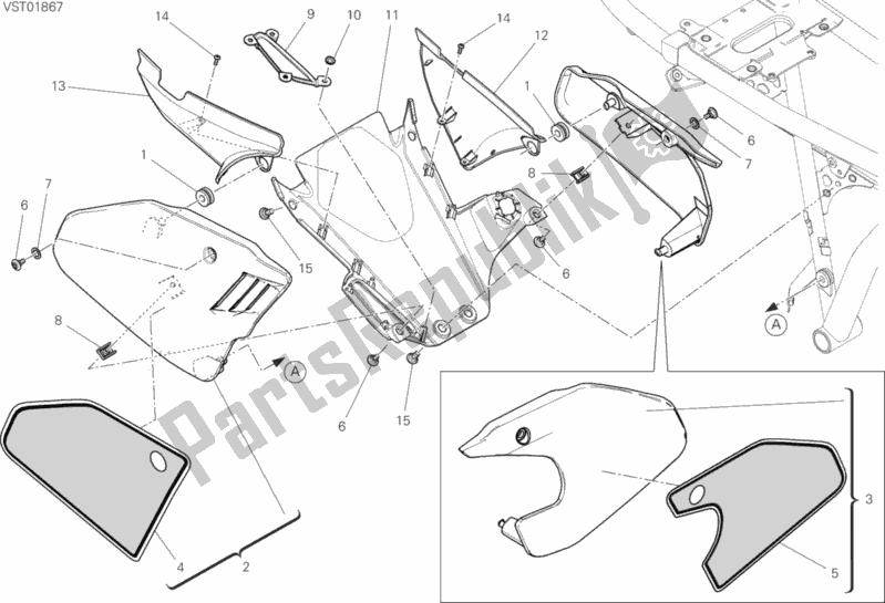 All parts for the 37b - Fairing of the Ducati Scrambler Flat Track Thailand 803 2019